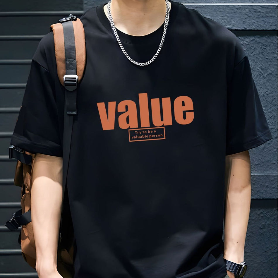 Men’s Street Style Cotton T-Shirt – Trendy Casual Tee