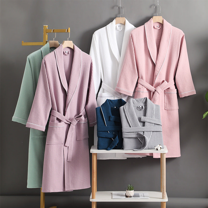 Waffle Cotton Bathrobe – Luxury Hotel & Spa Style
