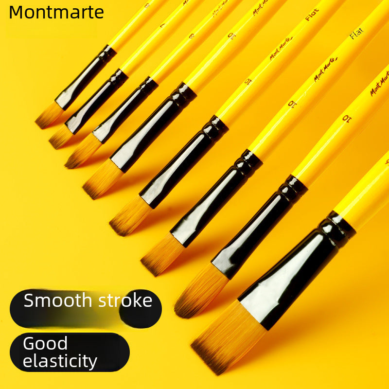 Monmart Oil Brush Set – Nylon Hair for Acrylic, Gouache & Oil