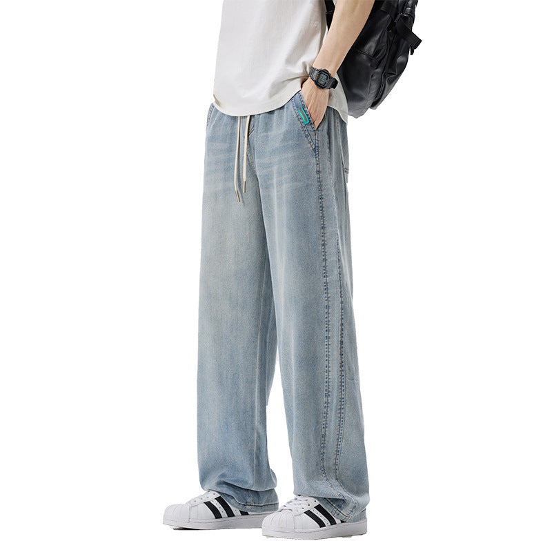 Plus Size Loose Straight Jeans – Lyocell Tencel Soft