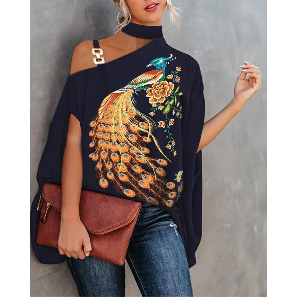 Summer Loose Women’s Halter Shawl Shirt – Printed & Stylish