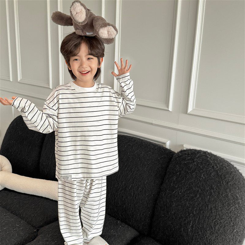 Boys’ Striped Cotton Two-Piece Set