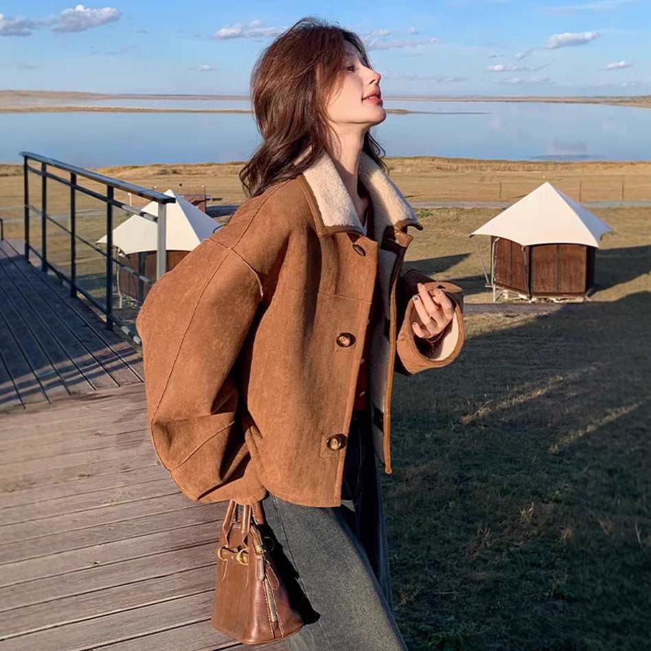 Reversible Suede & Lamb Wool Coat