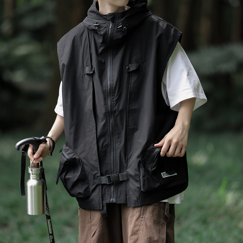Japanese Style Tactical Vest – Tooling Casual Fashion Waistcoat
