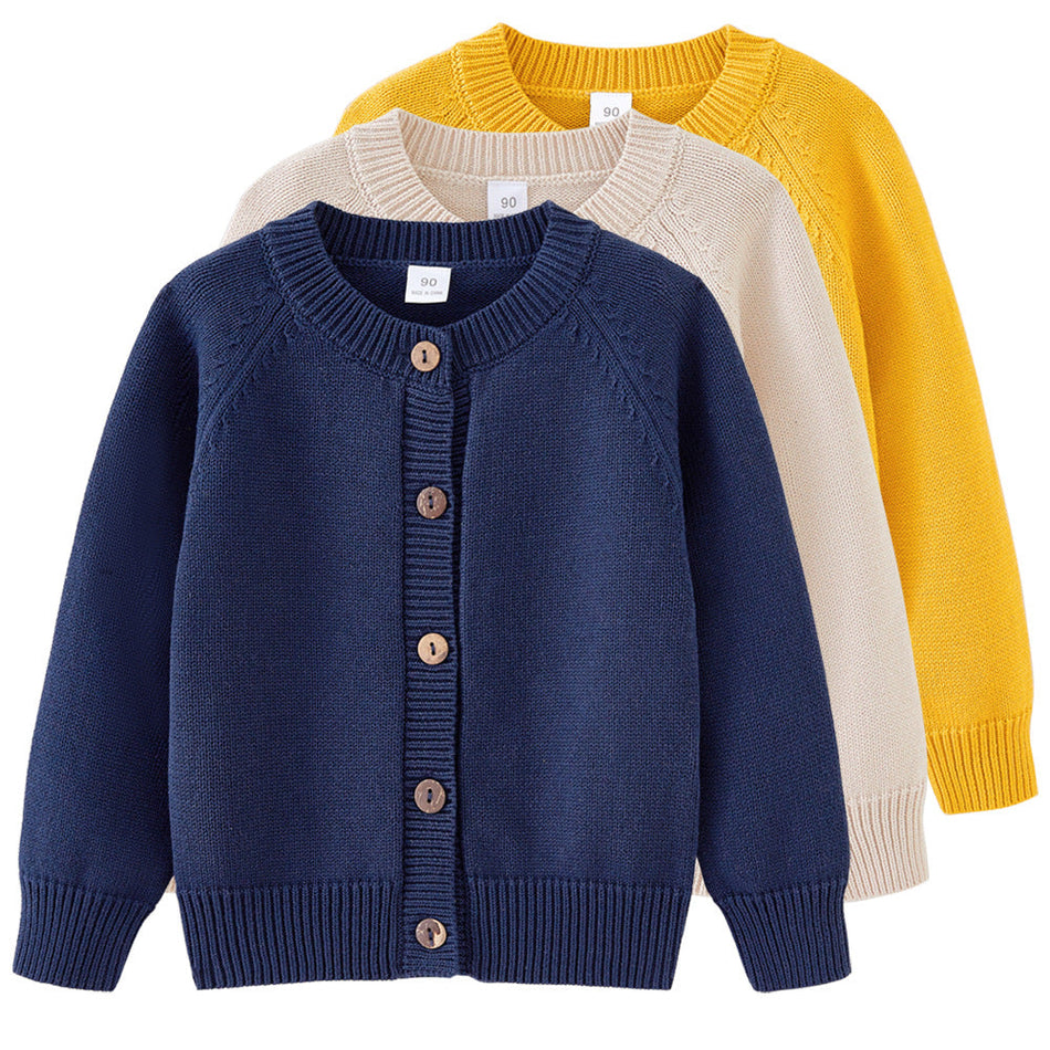 Kids’ Solid Color Knit Cardigan