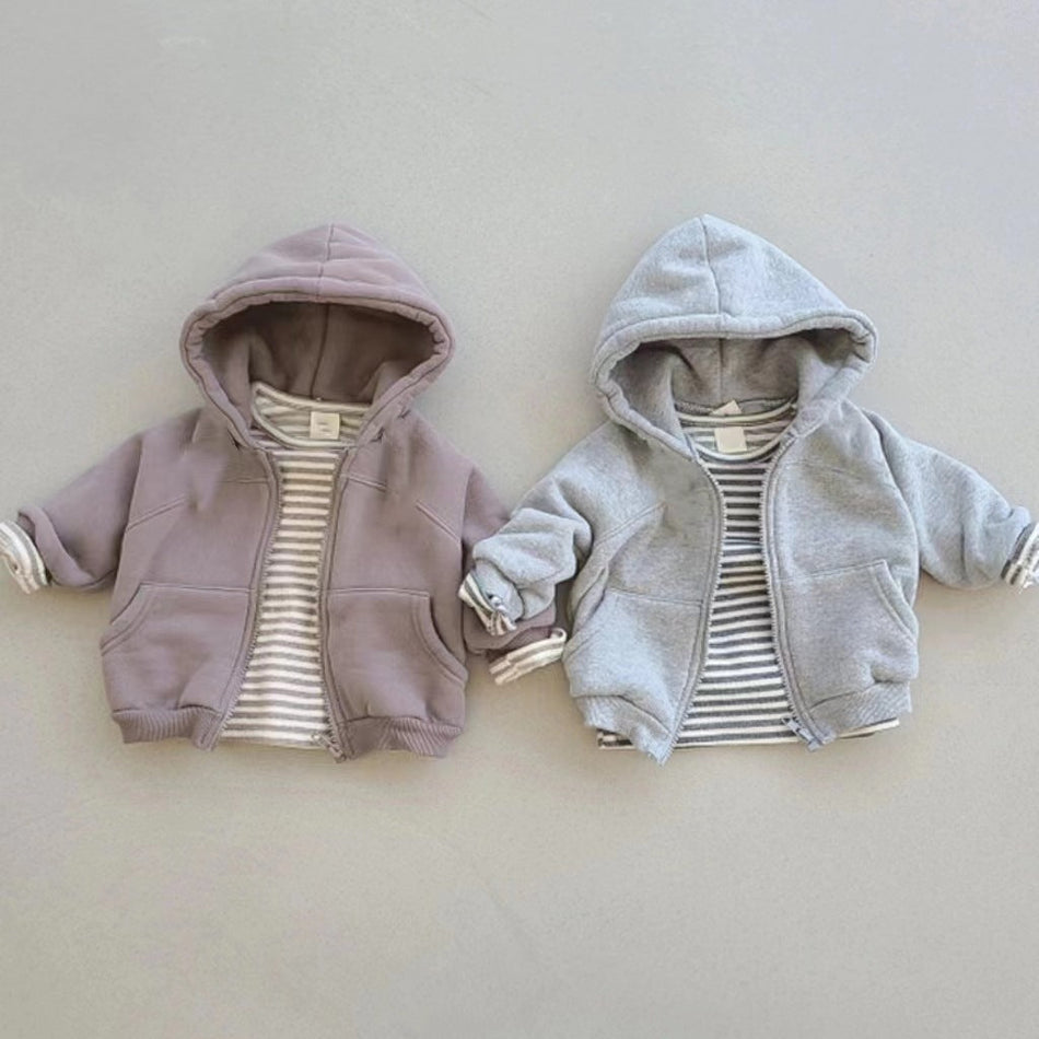 Kids Hooded Cardigan | Baby Zipper Sweater Jacket