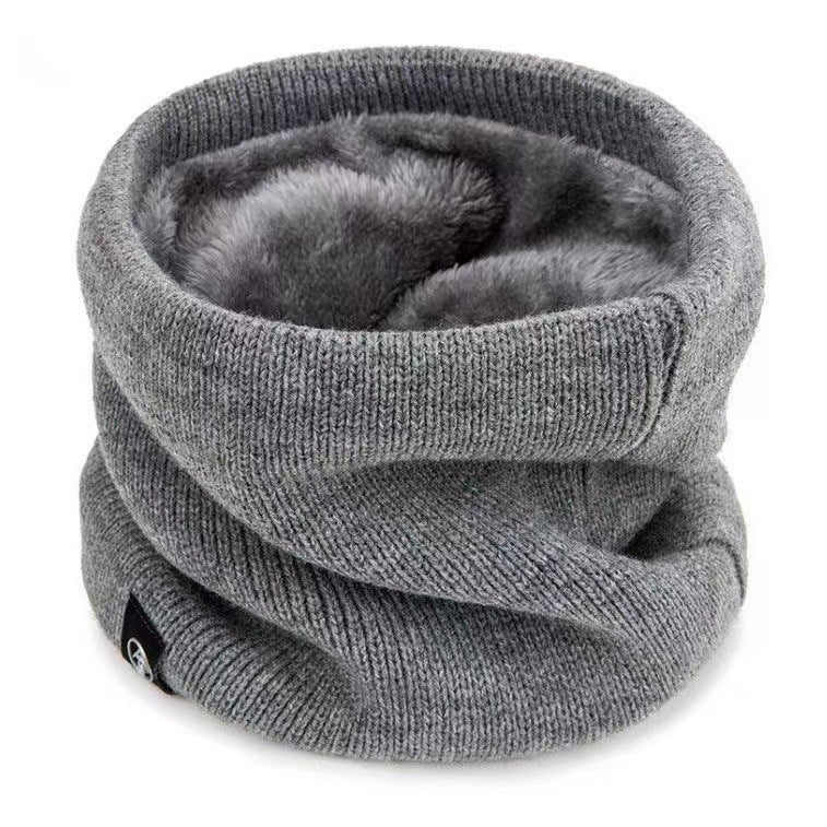 Men’s Winter Knitted Neck Warmer Scarf Plus Velvet