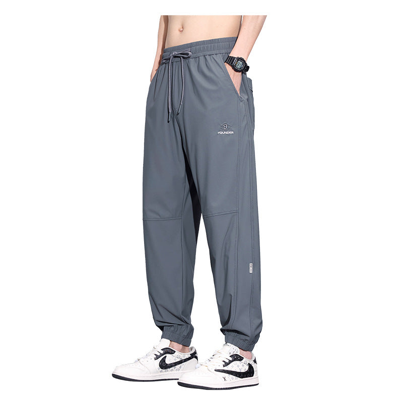 Summer Ice Silk Activewear Pants Men’s Cropped Style