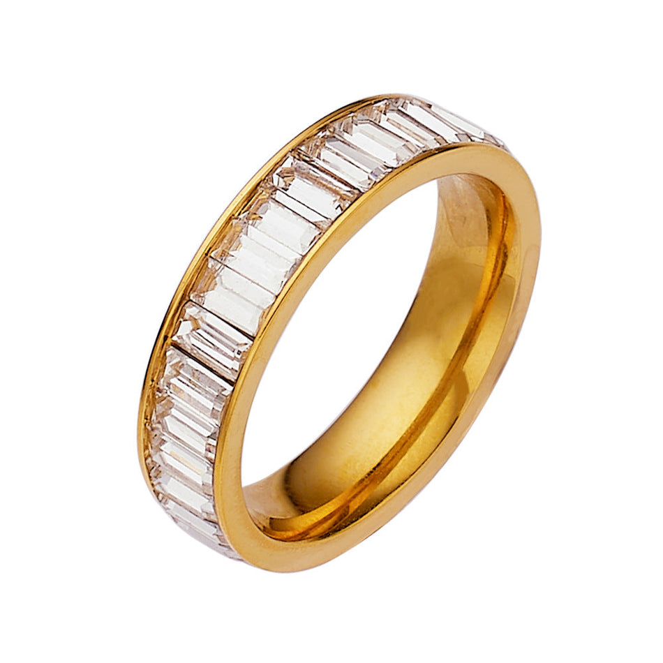 Personalized Zircon Titanium Steel Trend Ring