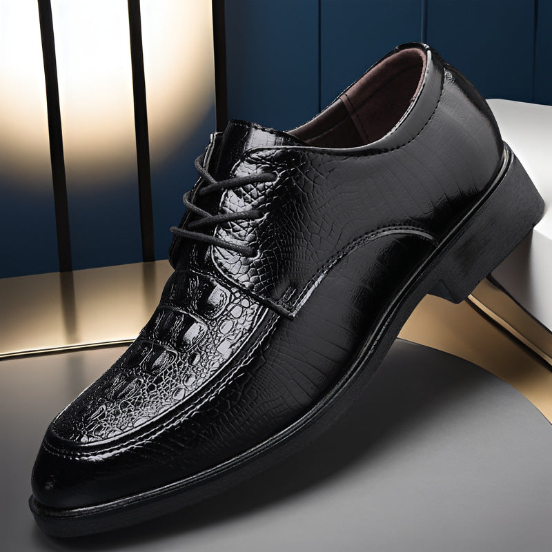 Crocodile Pattern Leather Wedding Shoes – Plus Size