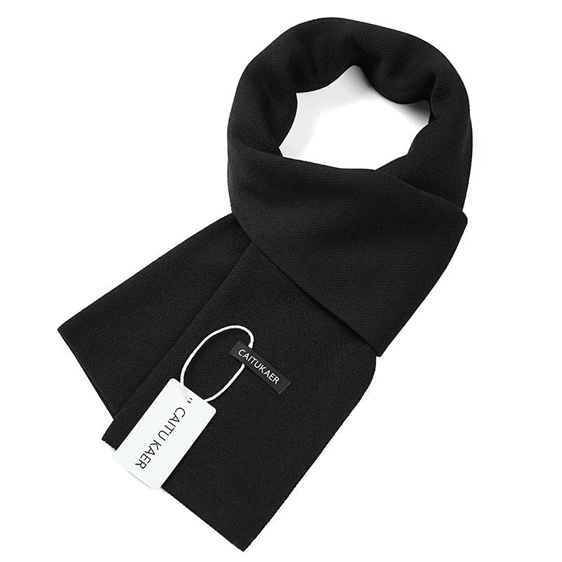 Men’s Knitted Solid Color Cashmere Scarf 2025 British Style Warm