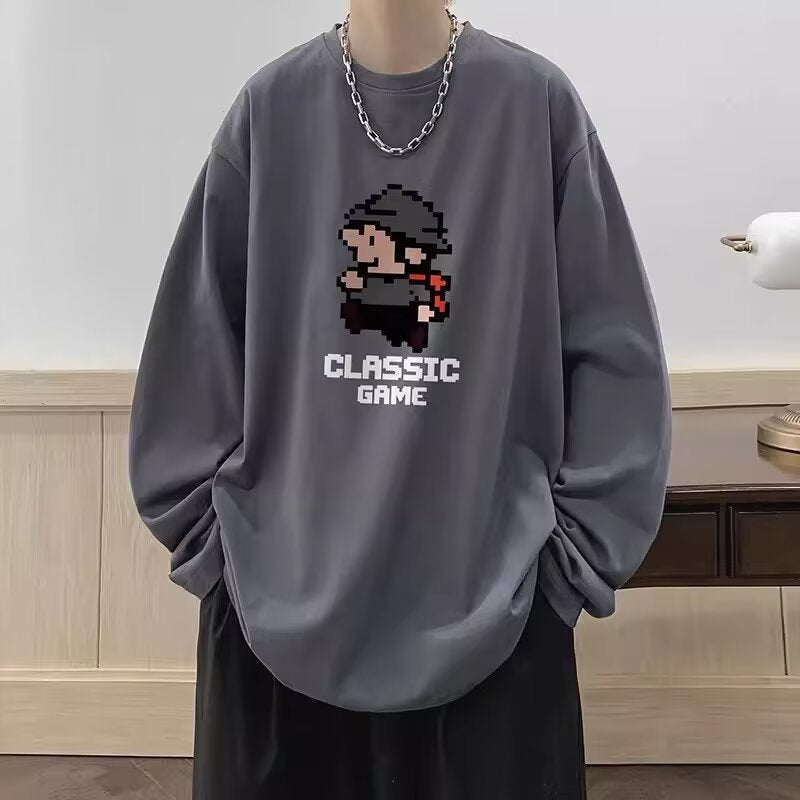 Men’s Retro American Style Long Sleeve T-Shirt