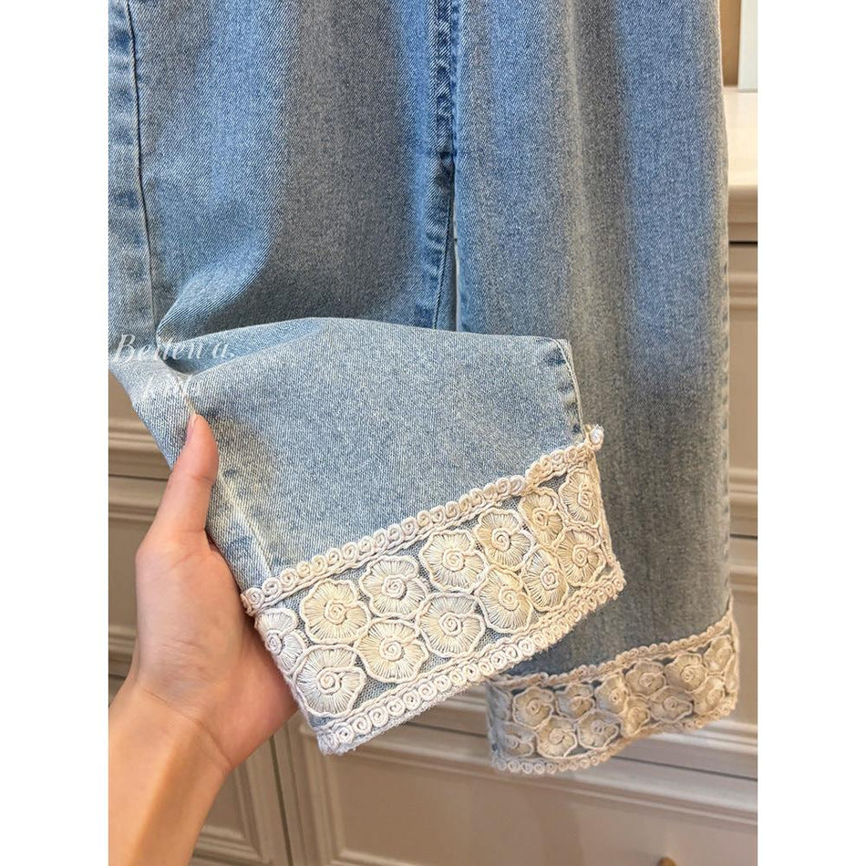 Girls Korean Lace Straight Pants Autumn