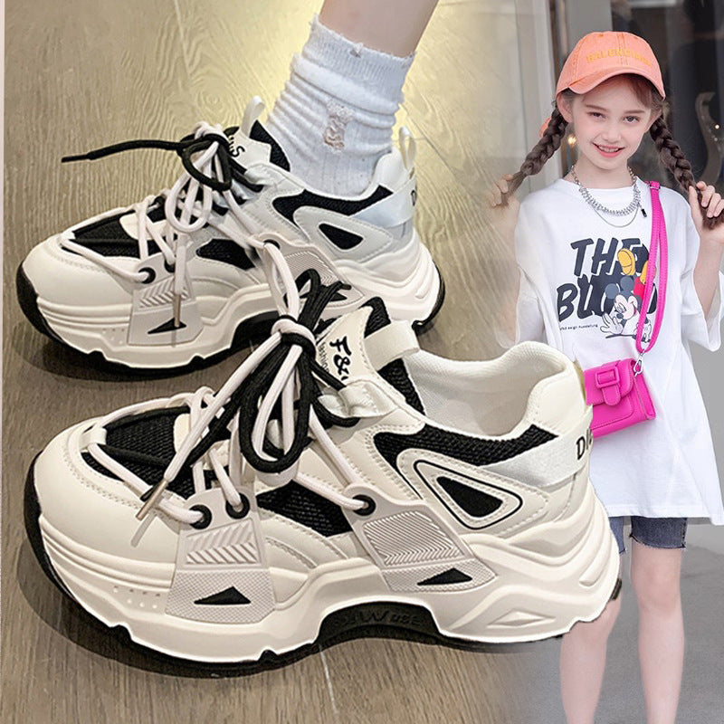 Girls’ Warm Sneakers Fleece-Lined Non-Slip Autumn Shoes