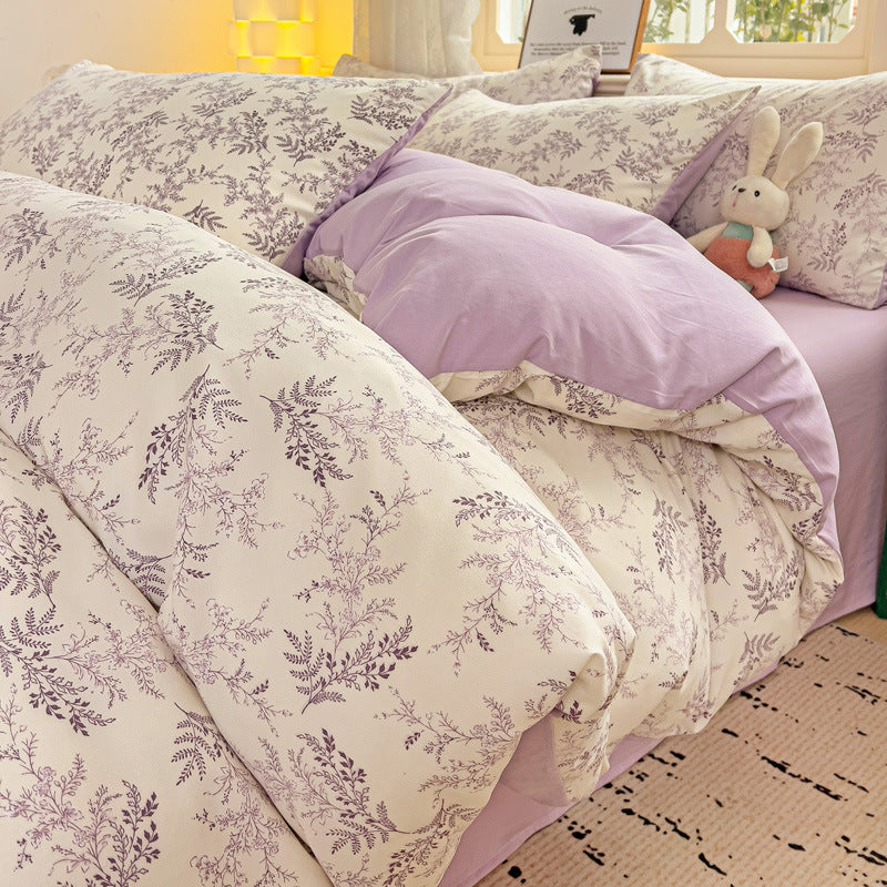 Floral Cotton Sheet Set – 4pcs for Single Bed