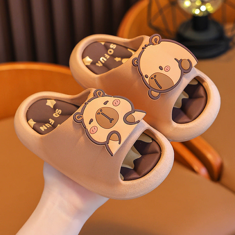 Brown girls summer sandals with comfortable and breathable design for outdoor wear