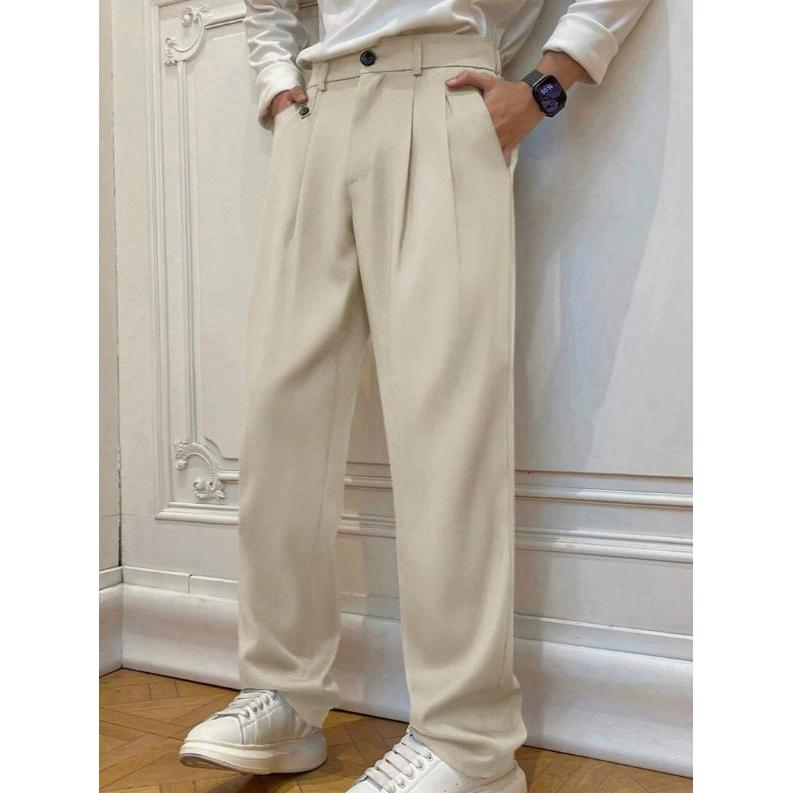 Men’s Casual Loose Solid Color Versatile Suit Pants