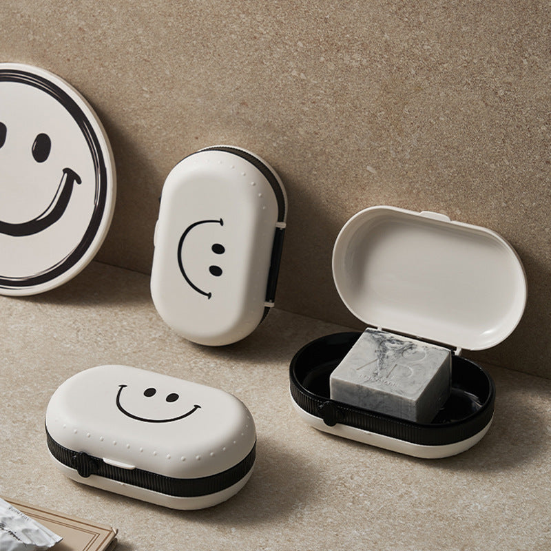 INS-Style Smiley Face Double-Layer Punch-Free Soap Box
