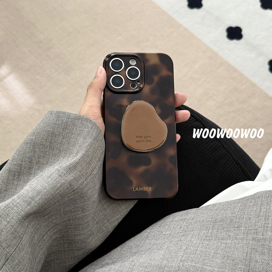 STOCK-Retro Amber Soft Case with Bracket for iPhone 12–16 Pro Max