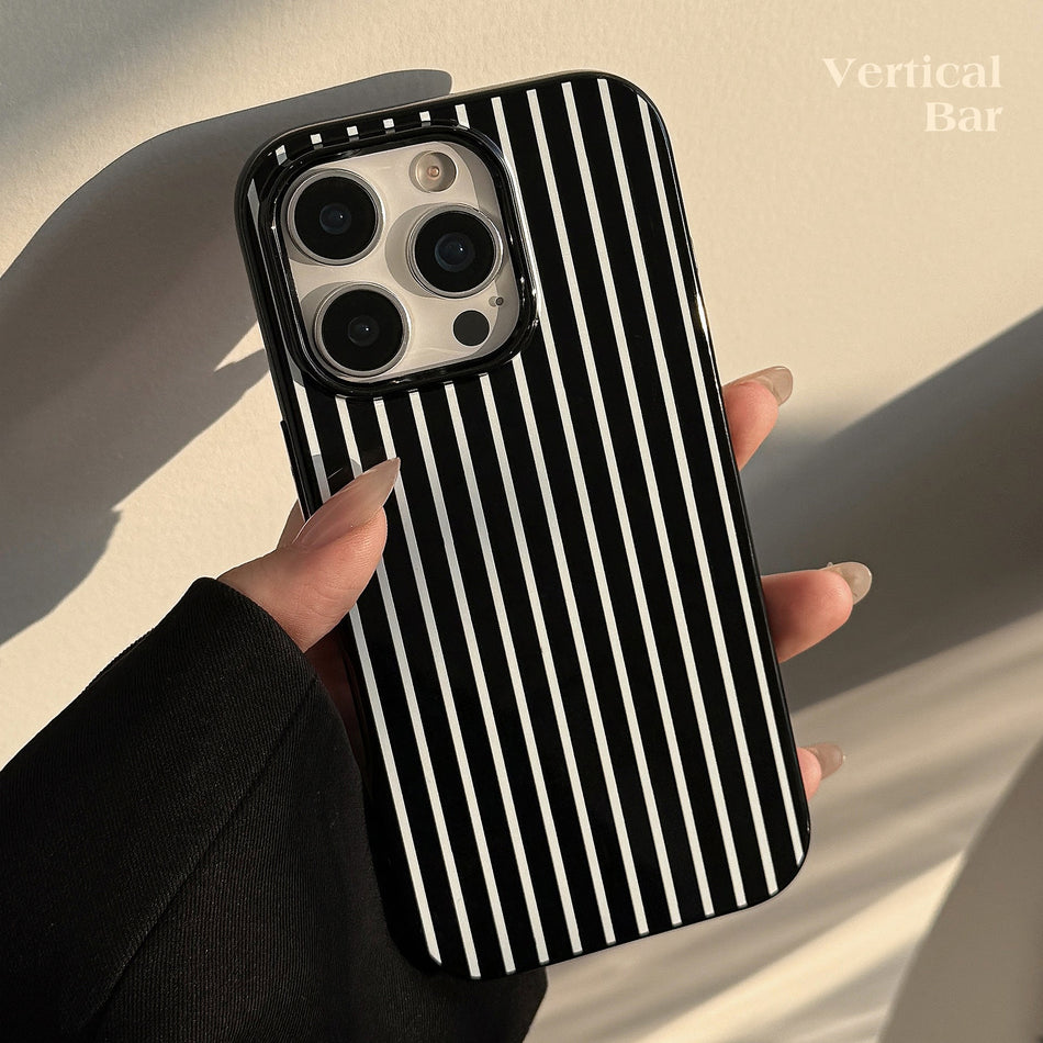 Vertical Stripes Silicone Case for iPhone 11–16