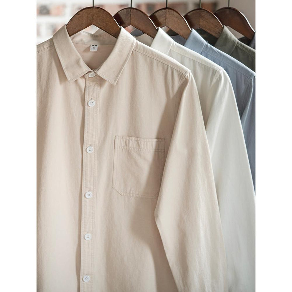 Men's American Oxford Long-Sleeve British Style Casual Shirt