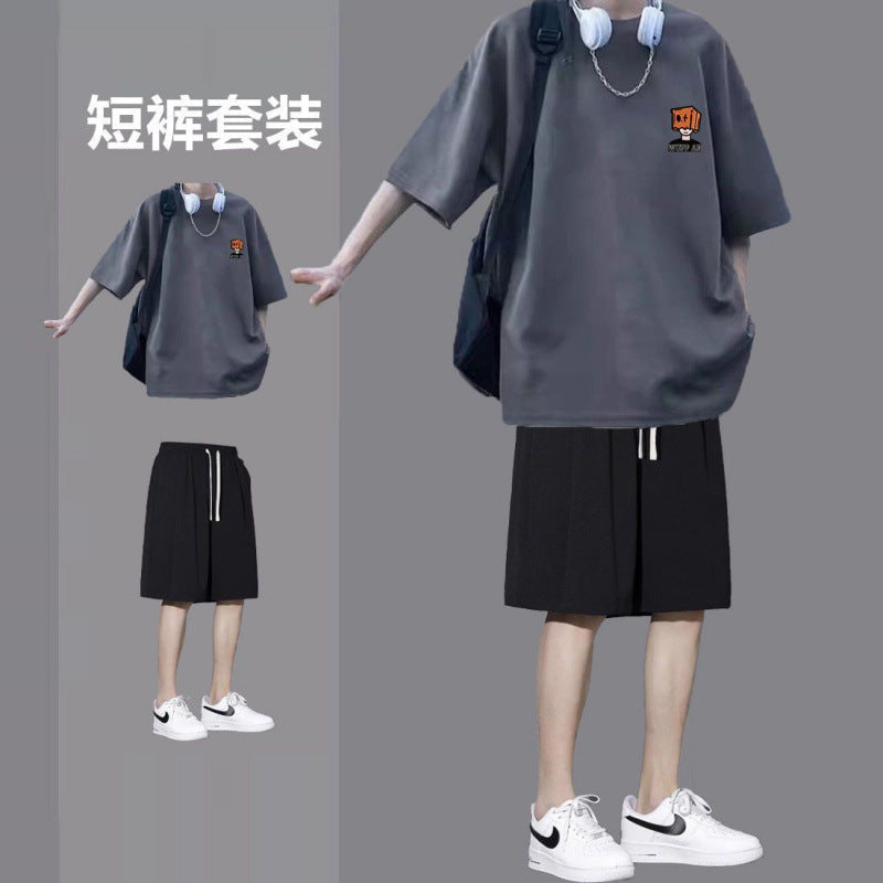 Men’s 2025 Korean Sports Suit – Trendy Summer Two-Piece Set