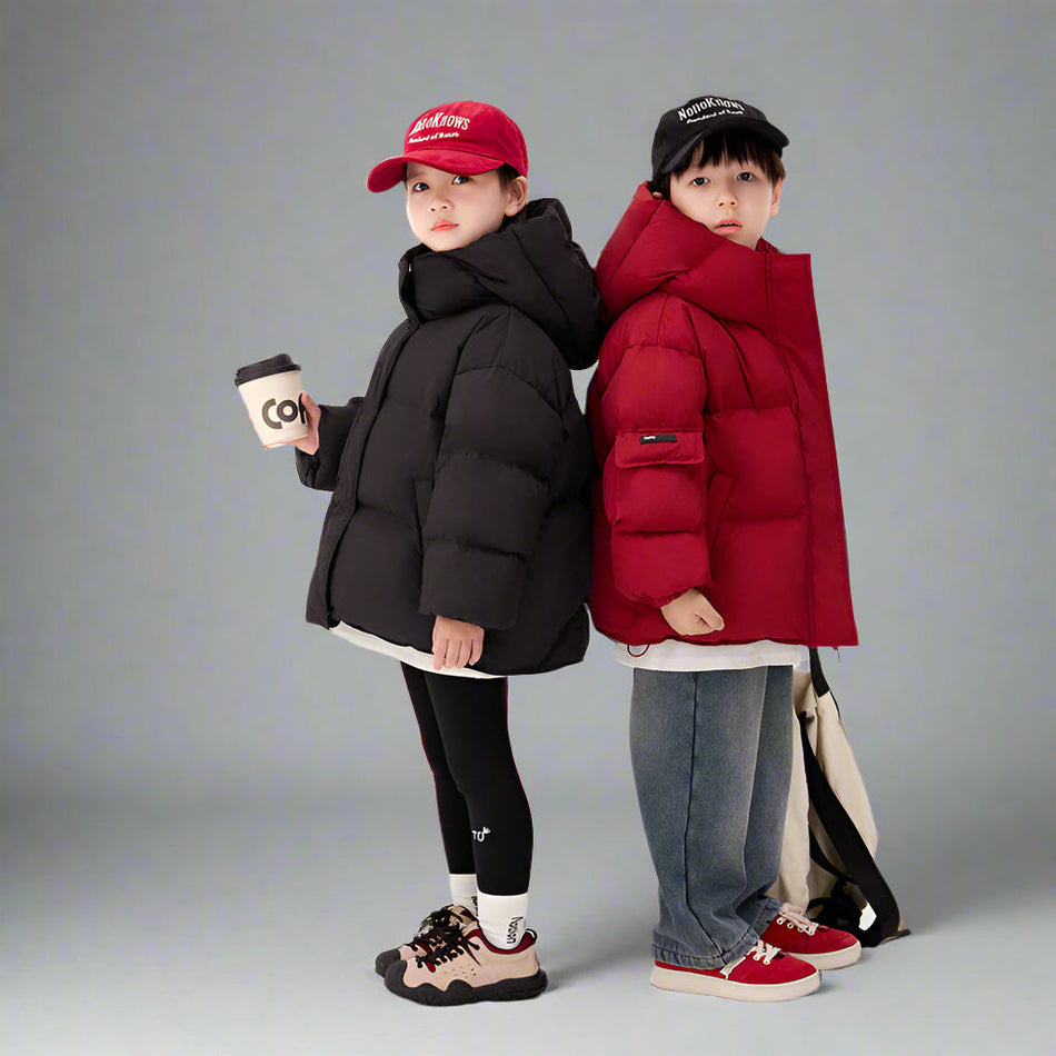 Baby Boy & Girl Down Jacket – Hooded Cotton Winter Outfit