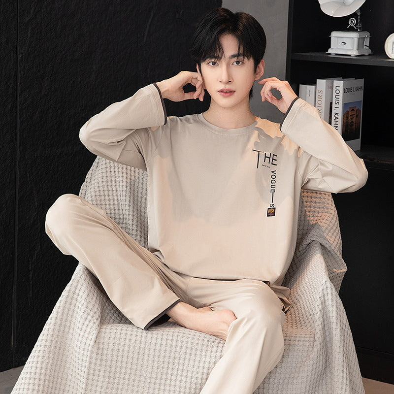 Men’s Cotton Long-Sleeve Pajamas Loose Autumn Winter 2026