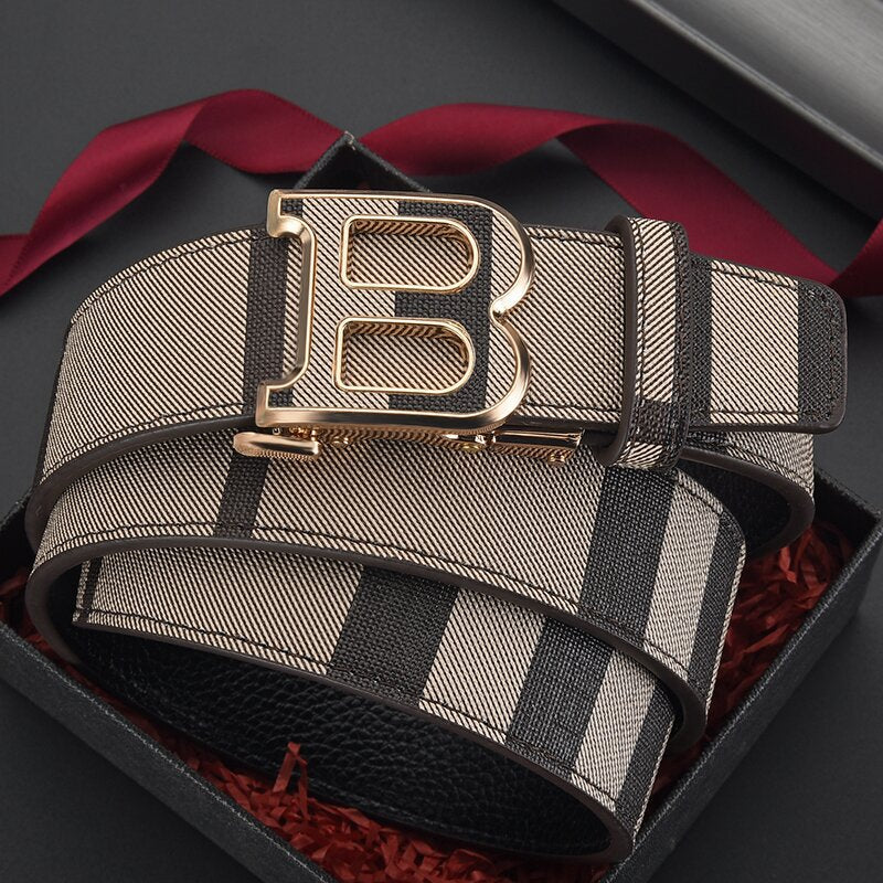 Men’s High-End Leather Belt – Automatic Buckle Classic Style