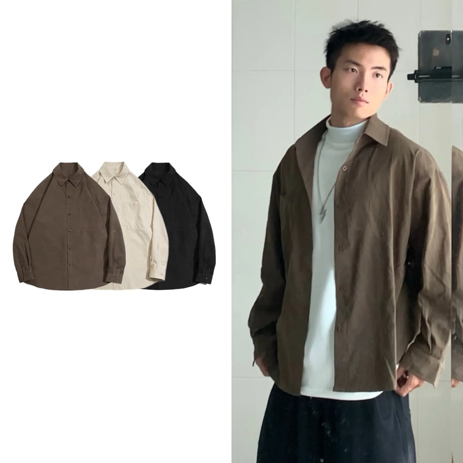 Retro Japanese Work Shirt – Unisex Long Sleeve Jacket