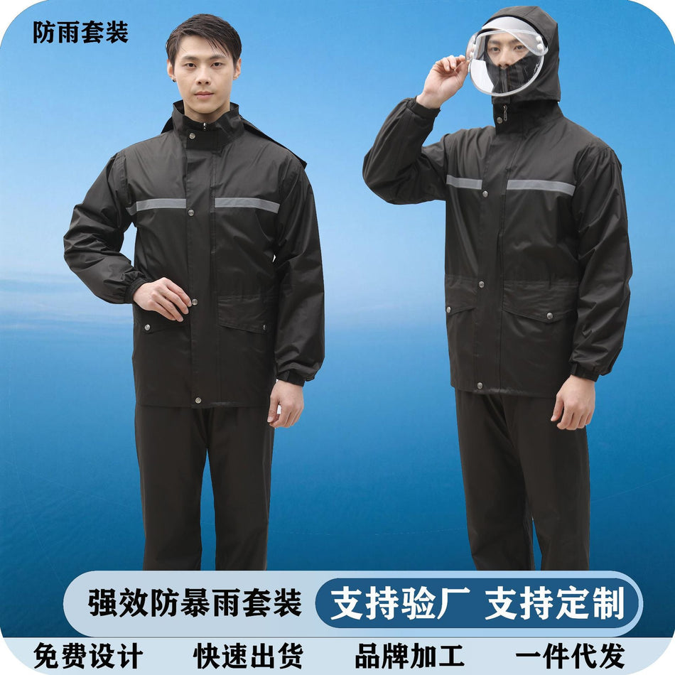 Men’s Reflective Motorcycle Rain Suit – Waterproof Outdoor