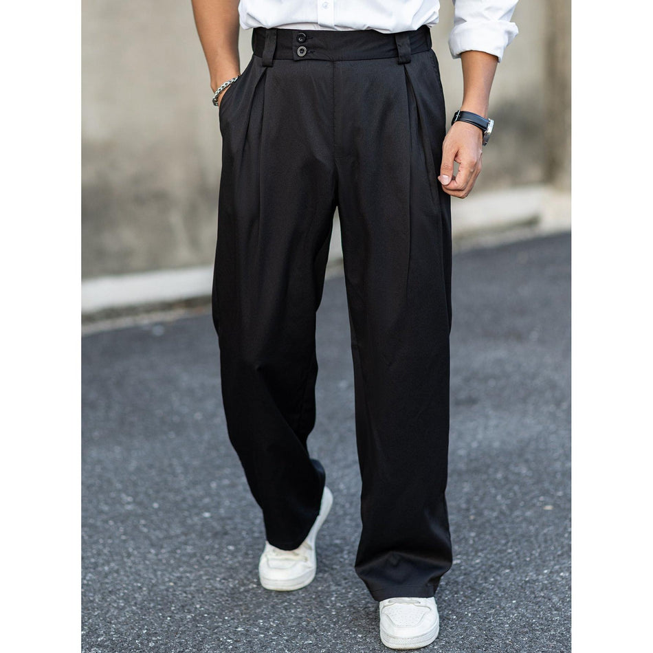 Men’s Pleated Drapey Loose Straight Casual Korean Style Pants