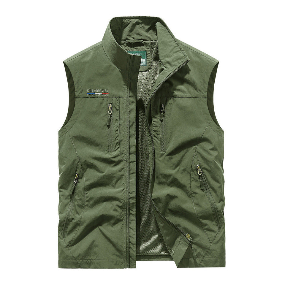 Men’s Multi-Pocket Outdoor Vest Autumn Winter Loose Work Jacket
