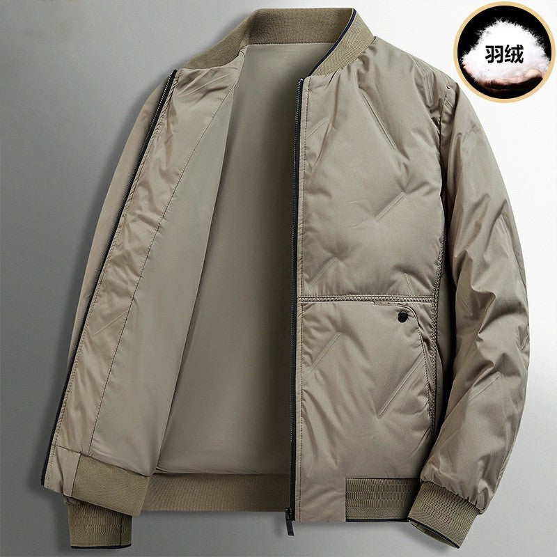 Light Luxury Down Mens Baseball Jacket 2025