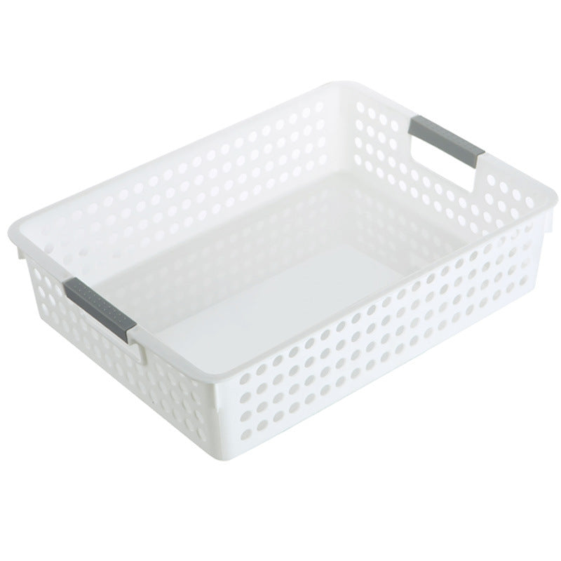 Large Plastic Desktop Storage Basket with Handles