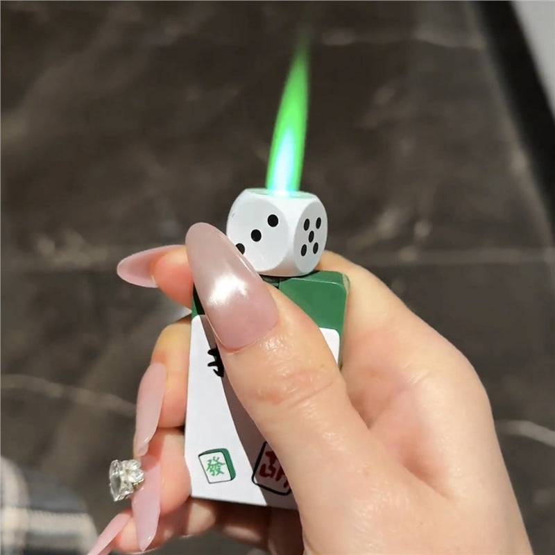 Rotating Dice Mahjong Windproof Lighter – Creative Gift