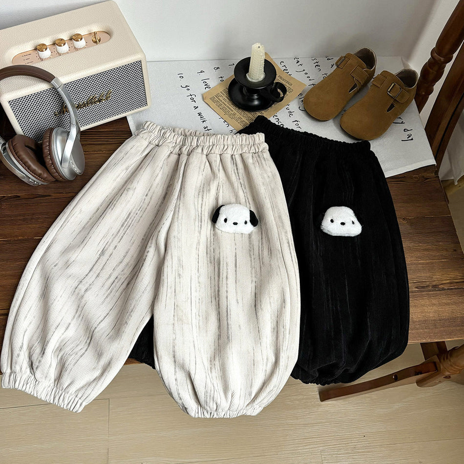 Kids Corduroy Pants | Autumn Casual Doll Design Trousers