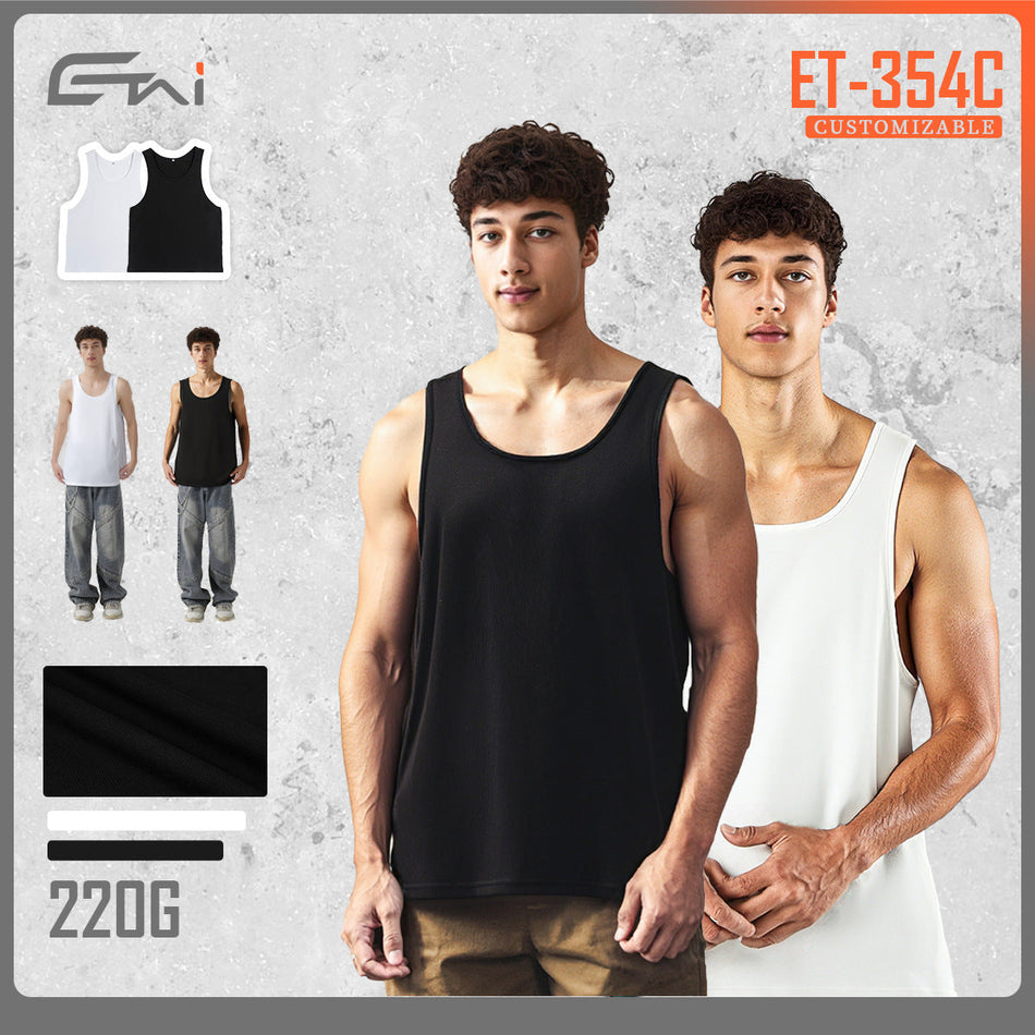 ETAI Men's American Sports Sleeveless Loose Solid Color Vest