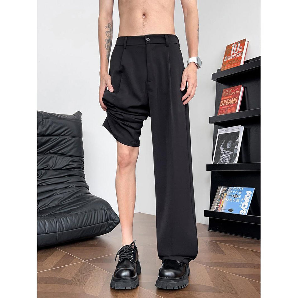 Men’s Ice Silk Loose Straight Summer Casual Trendy Pants