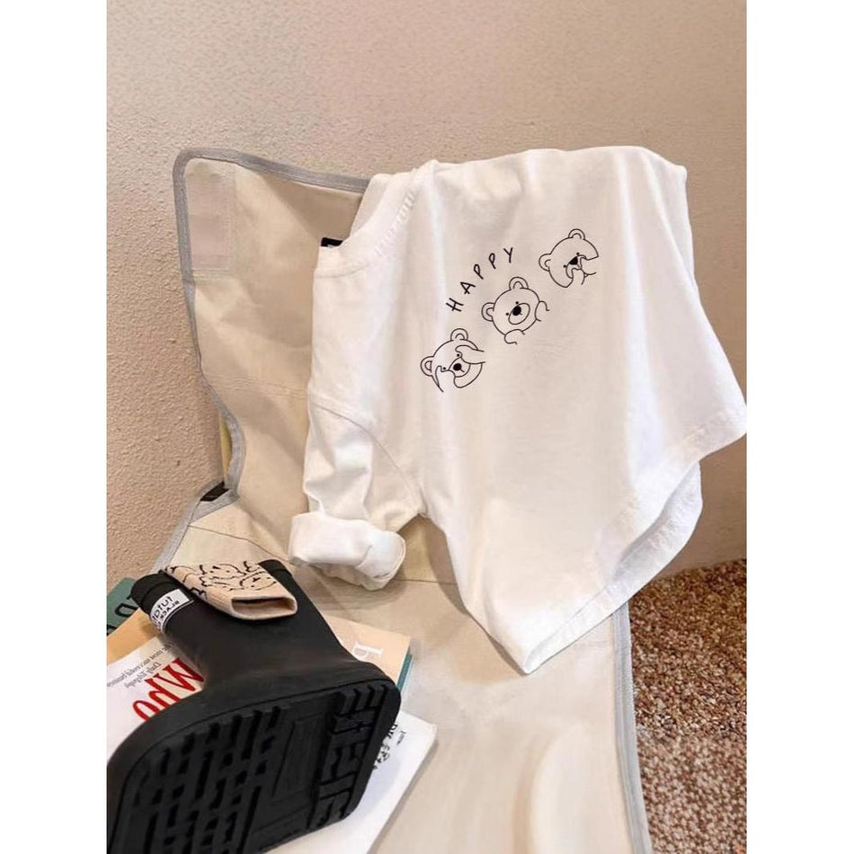 Pure Cotton Kids Long Sleeve White T-Shirt for Spring Wear!