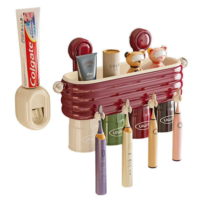 Luxury Plastic Wall-Mounted Toothbrush Holder Punch-Free