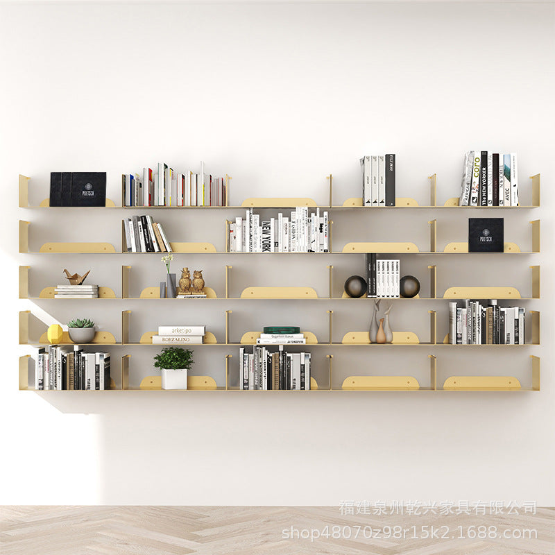 Nordic Wrought Iron Wall-Mounted Bookshelf