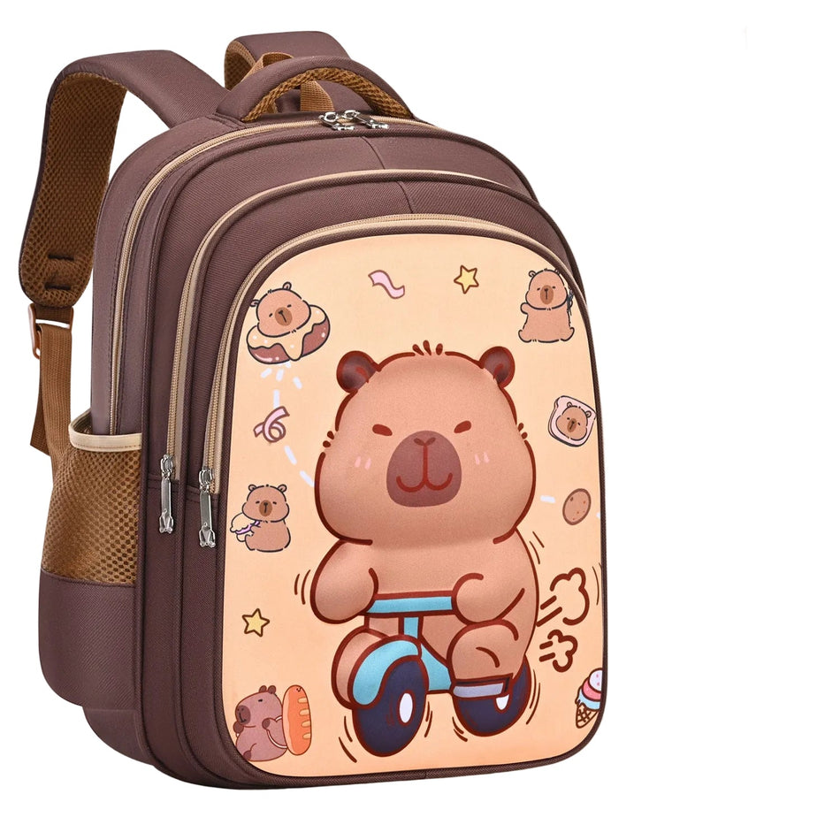 Kids Cartoon Kapibara Lightweight School Backpack