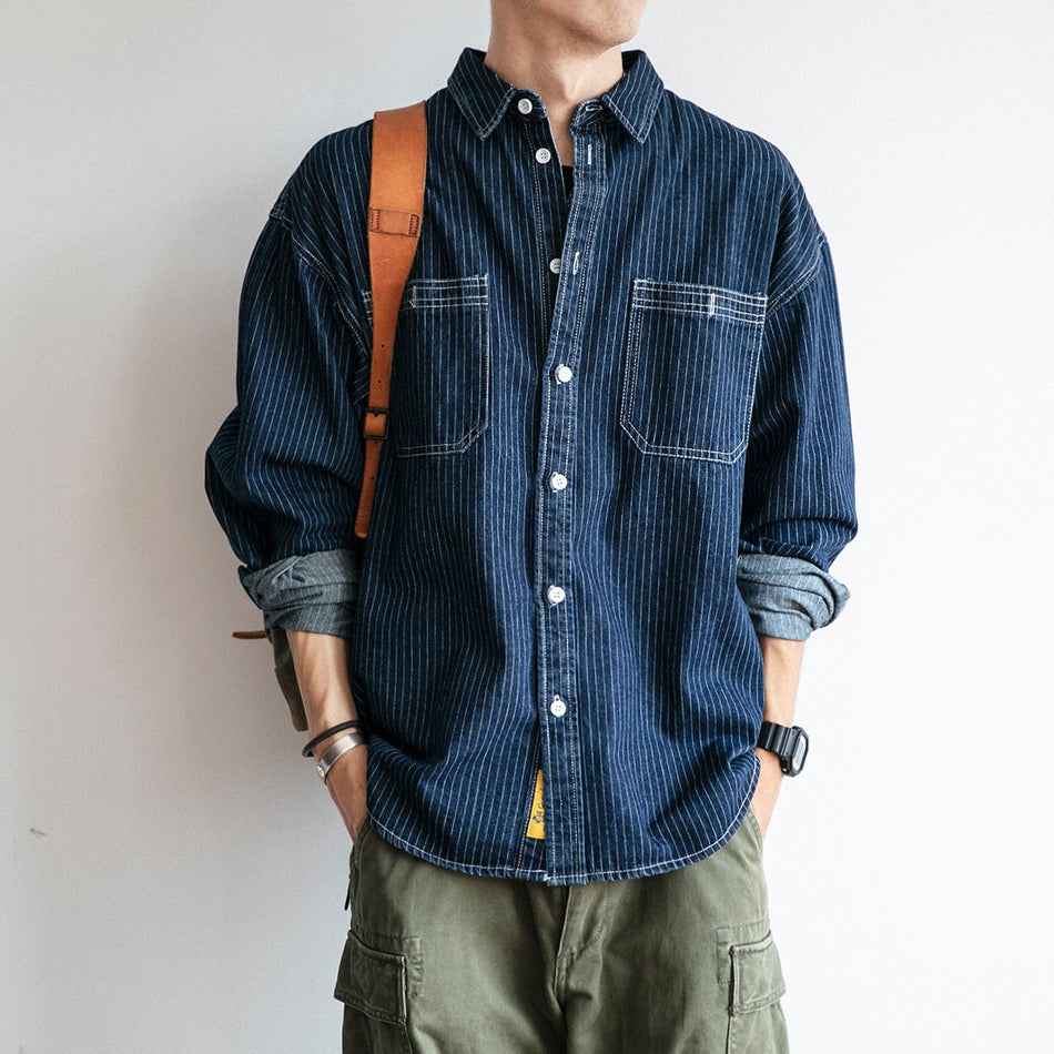 Retro Japanese Style Men’s Shirt – Loose & Trendy