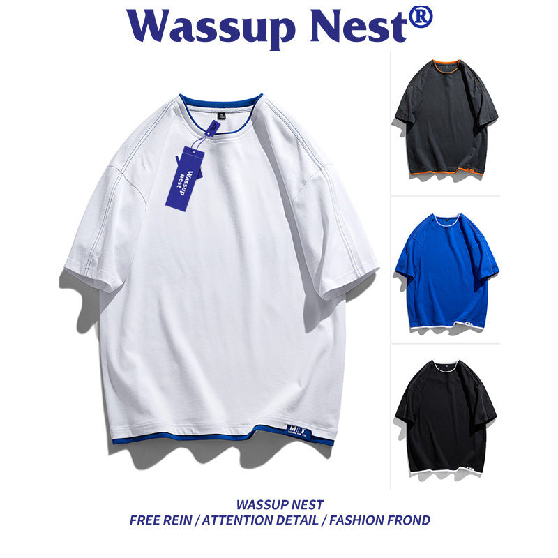 INSTOCK-WASSUP Fake Two-Piece Tee – American Street Style 🇺🇸