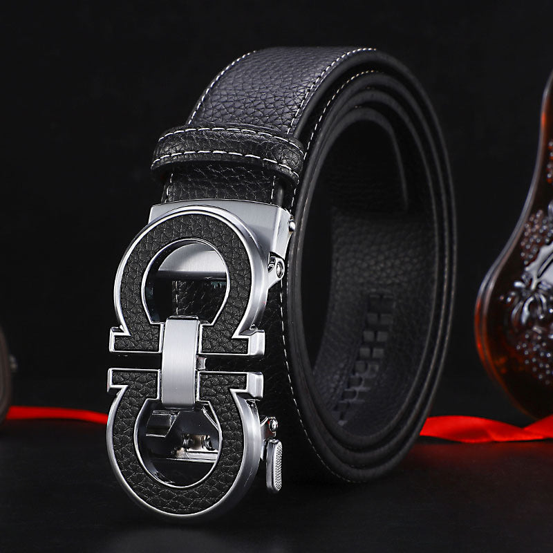 Men’s Automatic Leather Belt – Trendy Korean Style