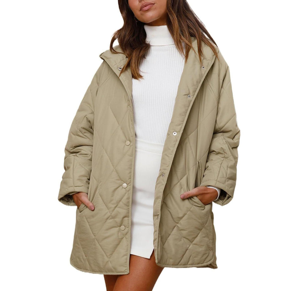 INSTOCK-Women’s Winter Diamond Quilted Hooded Lightweight Jacket