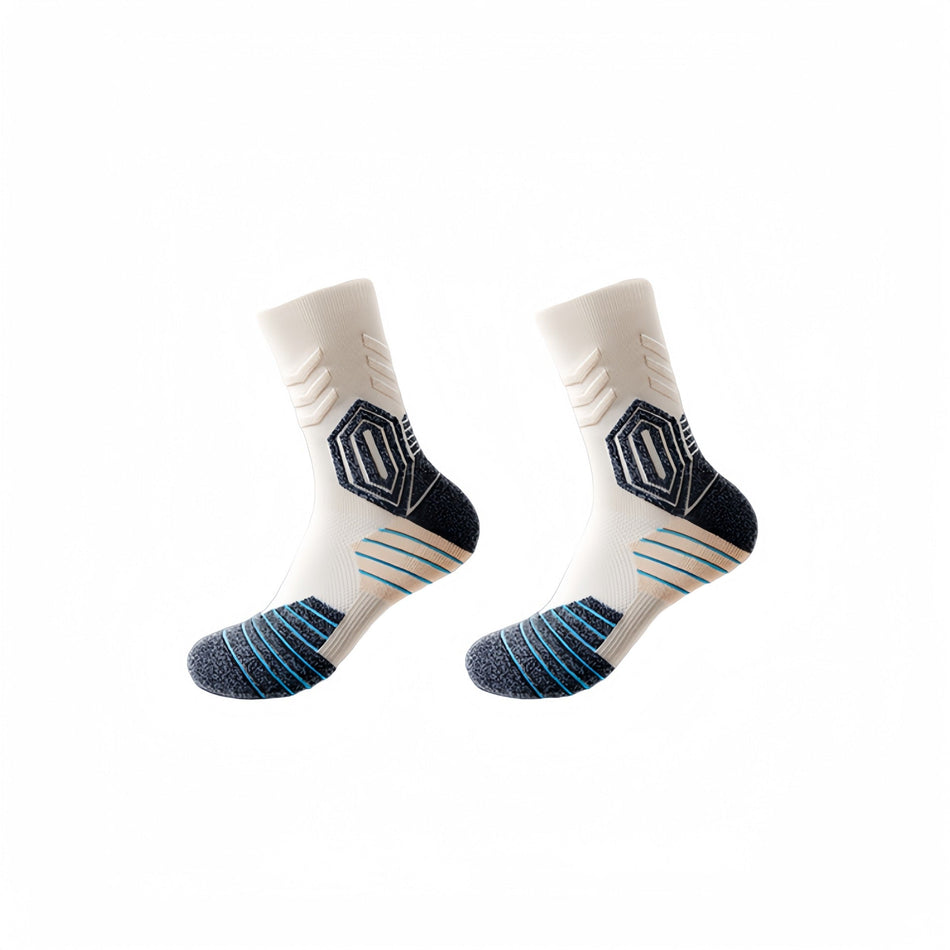Men's Mid-Calf Basketball Socks with Cushioned Towel Sole