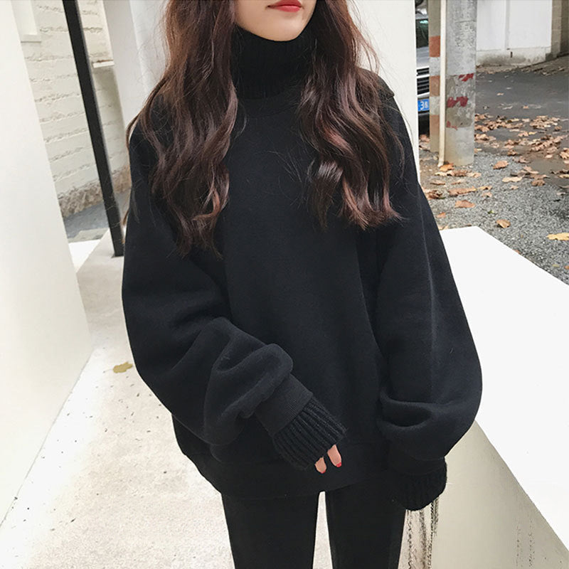 Winter Velvet Thickened High-Collar Sweatshirt