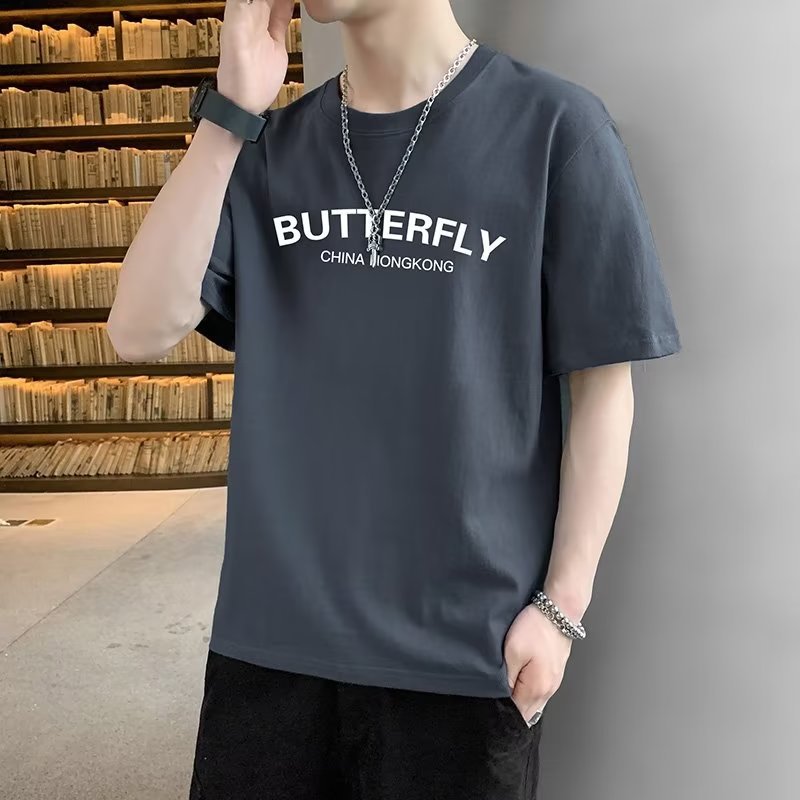 Men’s Korean Style Round Neck T-Shirt – Trendy Spring Top